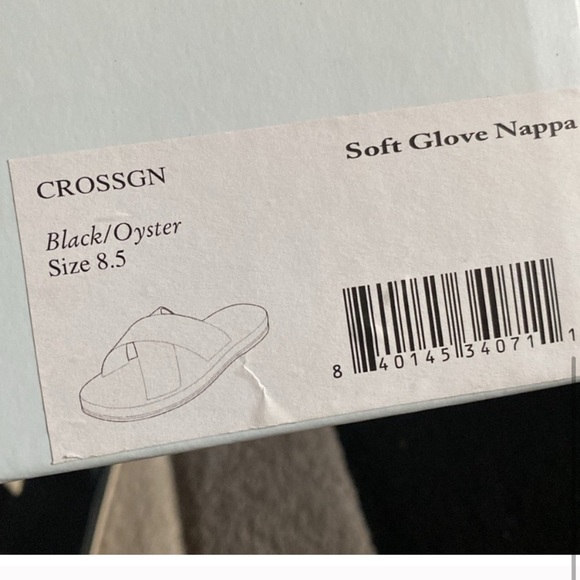 Frances Valentine Black/oyster Crossover nappa Sandals / slides size 8.5 - Picture 4 of 4